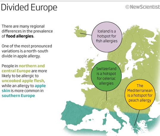 Map of European apple allergies